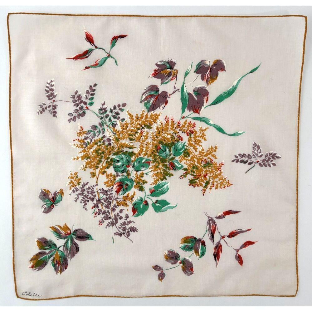 Hand Painted Linen Bridesmaid Handkerchief Colette Signed Cottagcore Wedding
